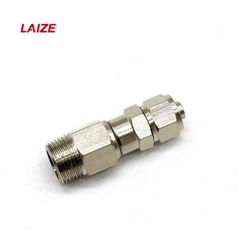 Мужской прямой поворотный адаптер Быстрый толчок для пневматического шланга фитинги никелевые Латунные Пневматические соединители