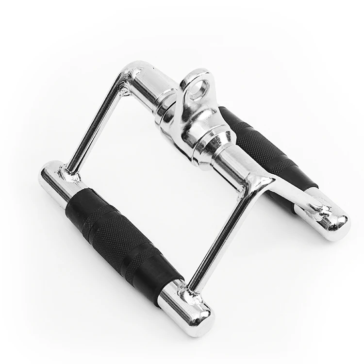 Home Gym Cable Fitness Excise Machines Non Slip Rubber Coated Heavy Duty Steel Double D Row Handle