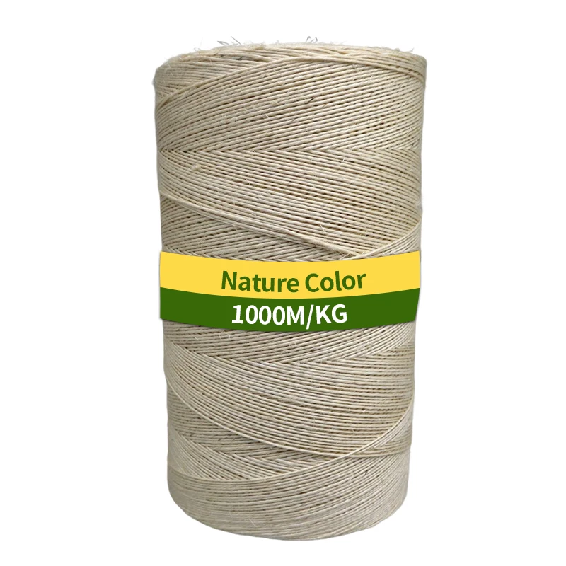 1000m/kg Natural Sisal Yarn 100% Sisal Fiber Sisal Rope Single-ply Thread Spun Yarn