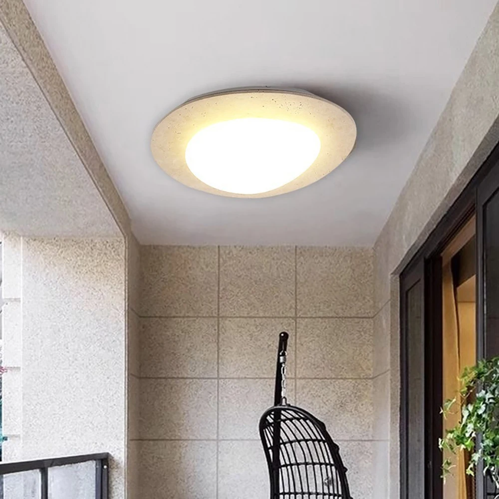 Creative original wood color pebbles living room entrance ceiling light popular iron living room restaurant LED ceiling lamps