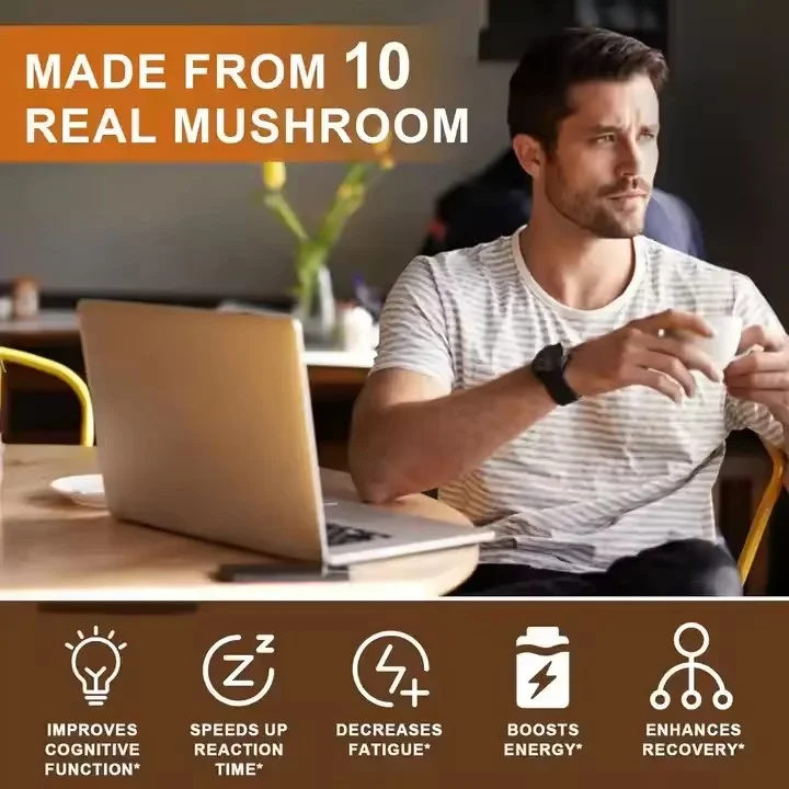Wholesale Mushroom-Coffee Nature Mushroom extract Chaga Cordyceps Reishi Energy And Endurance Mushroom Coffee