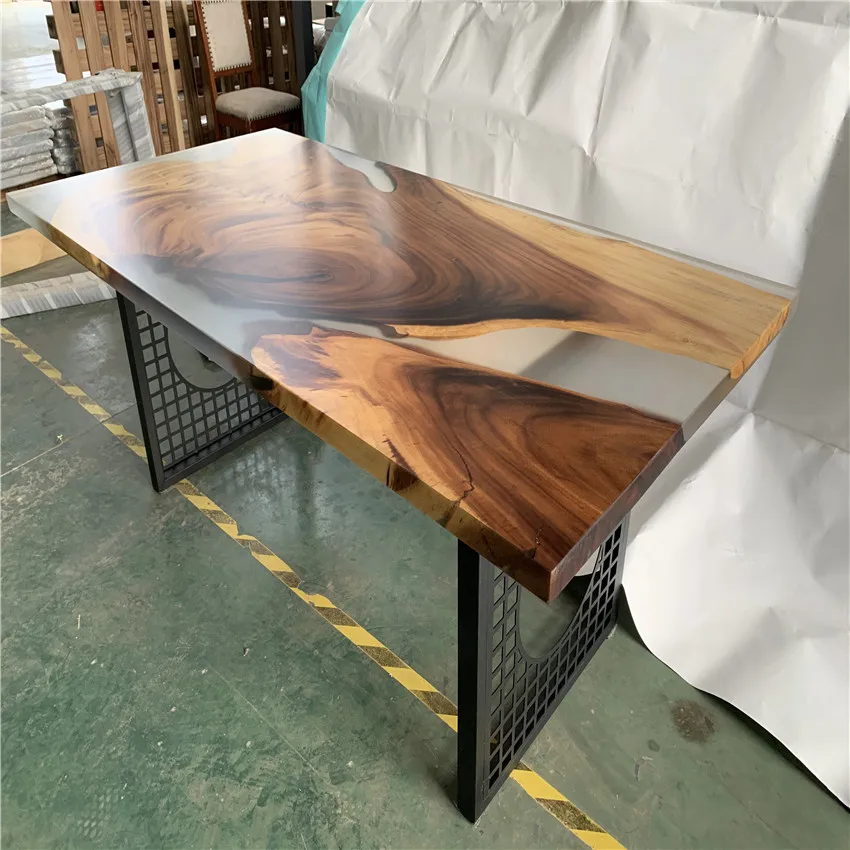 Dining Room Set Specific Use and Wood Material modern furniture solid wood resin dining table set with 8 chairs