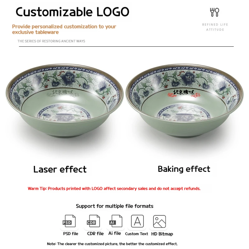 Factory Direct Custom Logo Melamine Restaurant Quality Ramen Snack Serving Soup Bowls For Serving Food