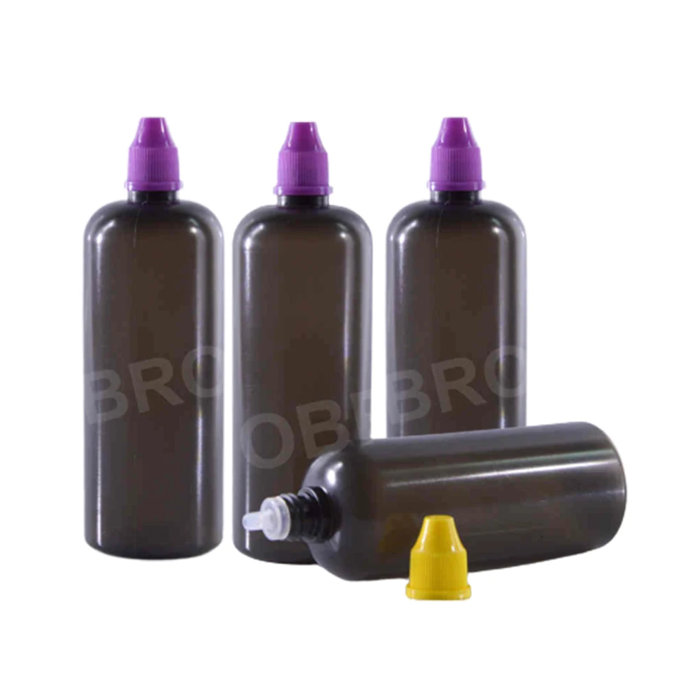 High Quality 50 ml 60 100 120 Black Dropper Bottle Screw Cap Type Plastic Squeeze