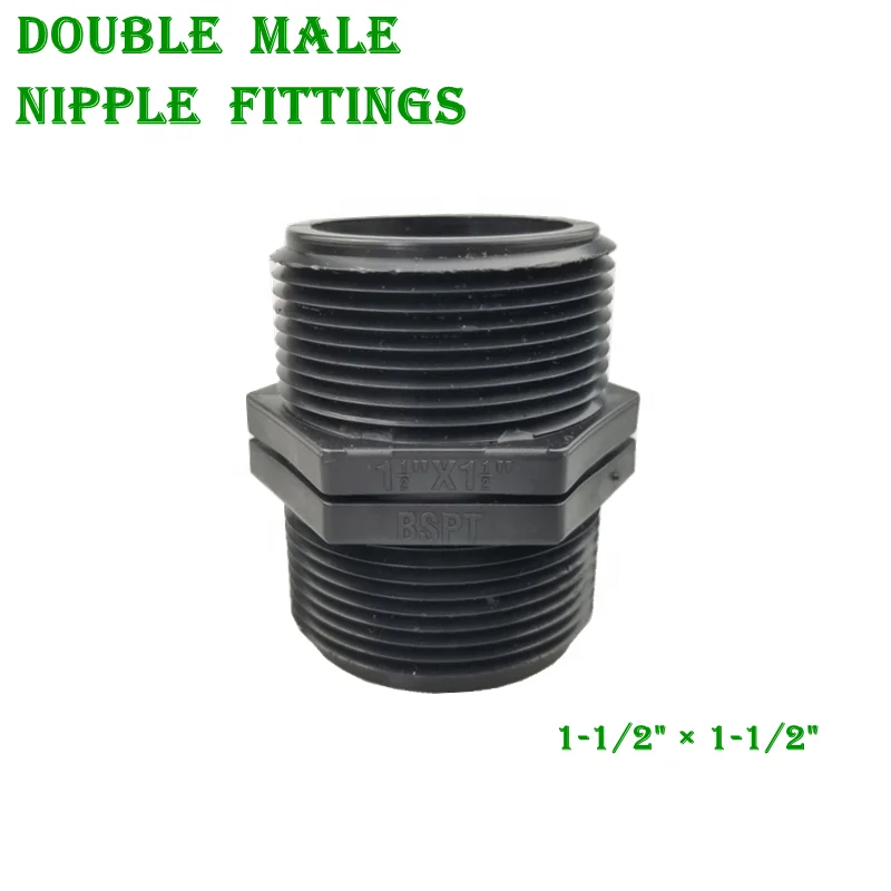 1/2 Inch to 1 Inch pp Nipple Double Male Thread Connector Pipe Nipple Fittings Plastic Nipple For Water