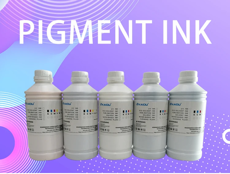 Kaiou Water Based Ink Dtf CMYKW Pigment Ink for XP600/l1800/4720/I3200 Print Head Pigment Ink Suppliers