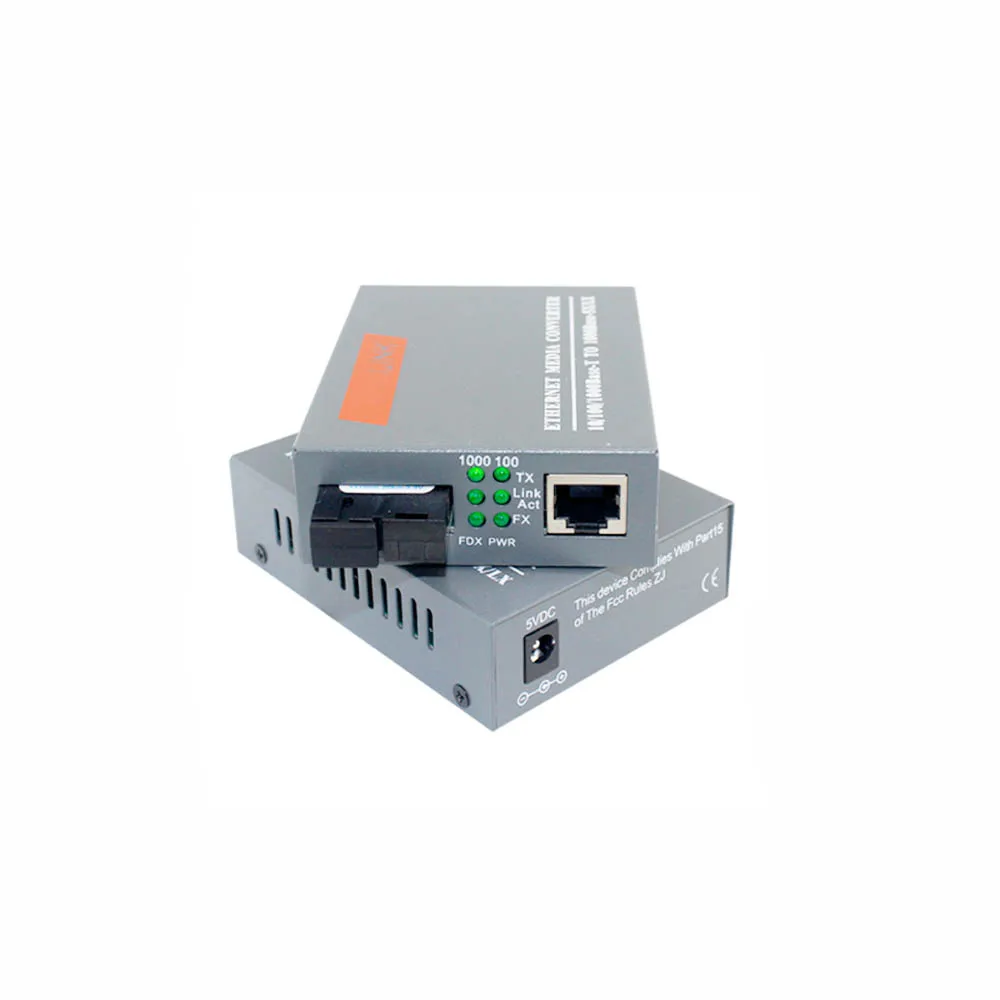 1000M Fiber Media Converter HTB-3100 A/B 20km 10/100Mbps SC RJ45 Port Single-Mode Single Fiber