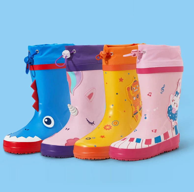 Unisex Kids Waterproof Rain Boots Cute Cartoon Animal Design Breathable and Lightweight for Autumn Work for Boys and Girls
