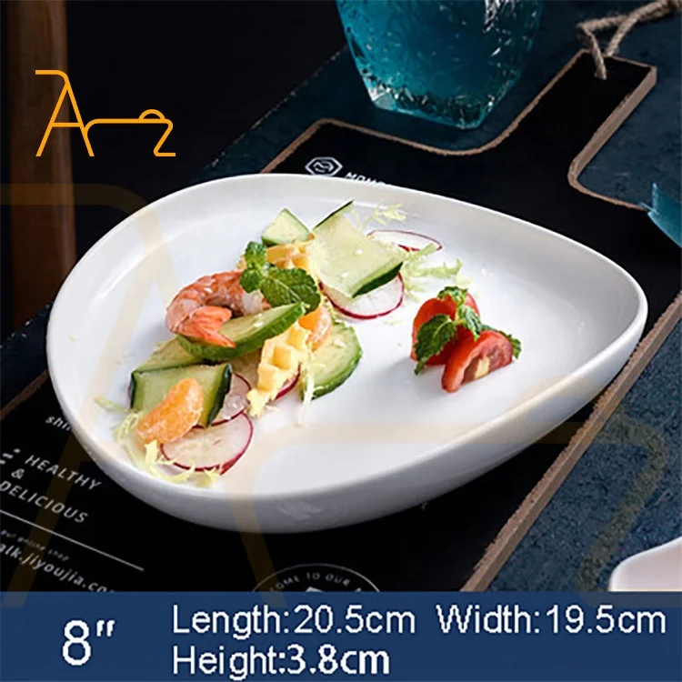 Wholesale Luxury Restaurant heart Shape White Porcelain Dinner Plate Tableware Wedding Flat Serving Plate Custom Plates Ceramic