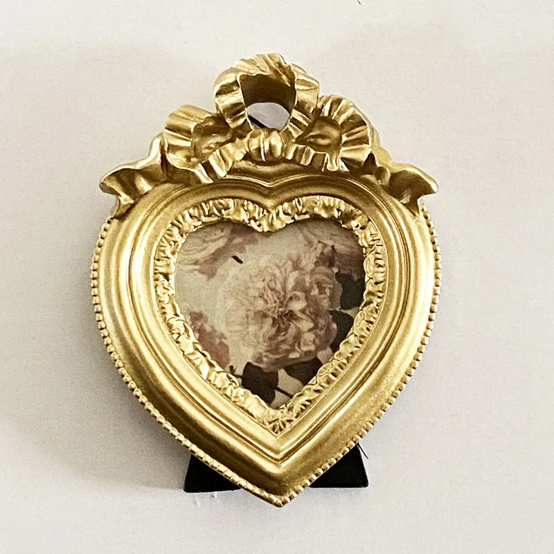 Poly Resin mini small photo kids glass frame gold baroque frame children favor gift home decoration