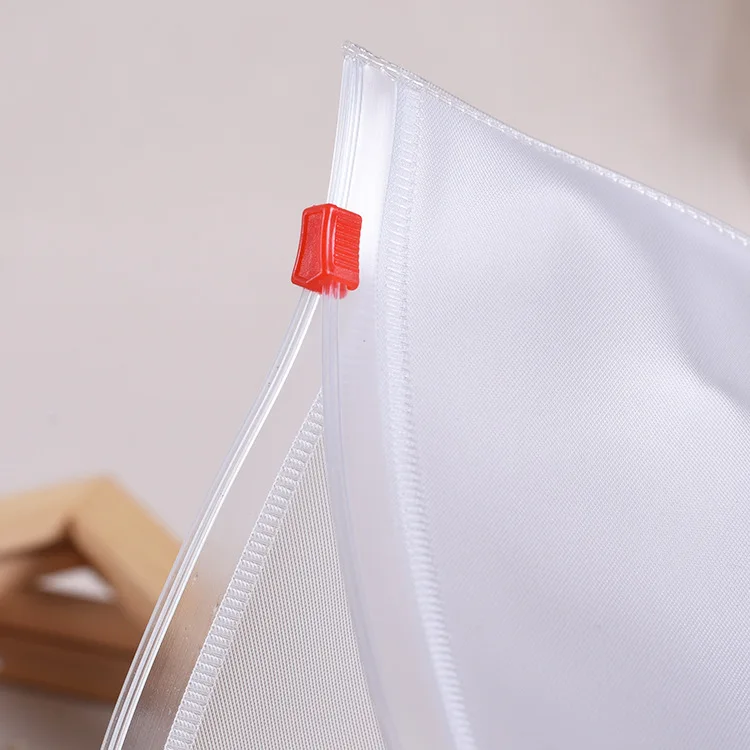 Zip Lock Custom Printed Clear PVC Cosmetic Frosted Plastic Bag with Zipper Packaging Pouches Zipper for Clothing Packaging