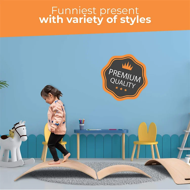 Hot Sale Kids Wooden Balance Board Balance Beam High Quality Wobble Balance Board