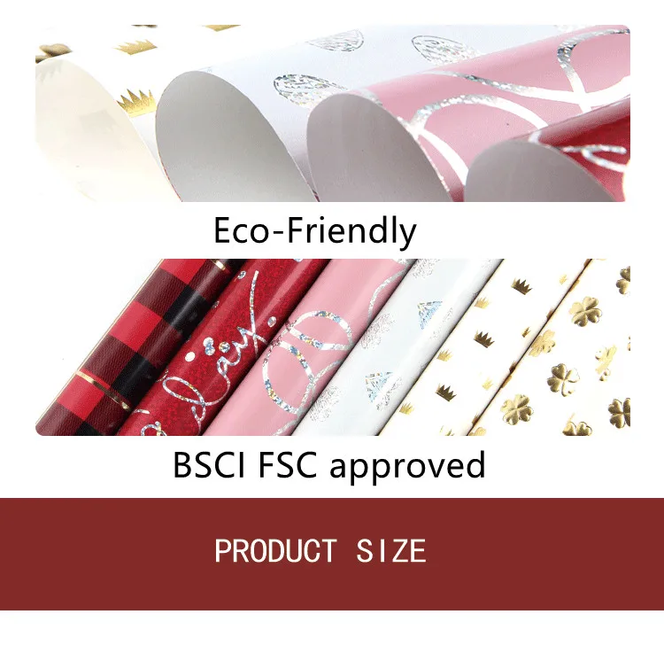 Hot sale latest design 80gsm korean  custom roll a4 gift wrapper paper printed packing flower  wrapping paper set