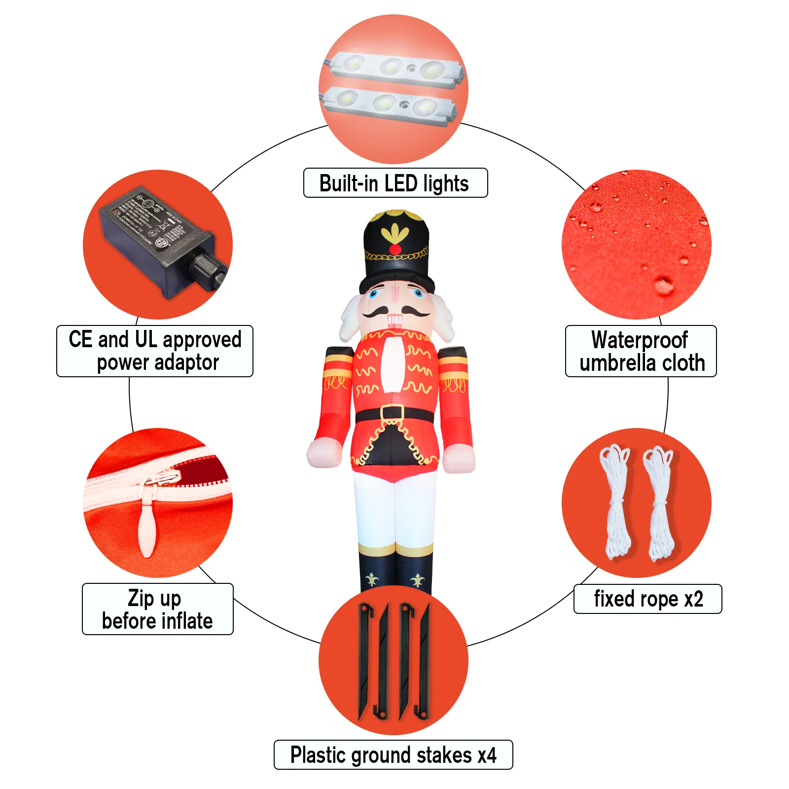 Outdoor garden decoration inflatable Christmas nutcracker advertising inflatable cartoon giant inflatable