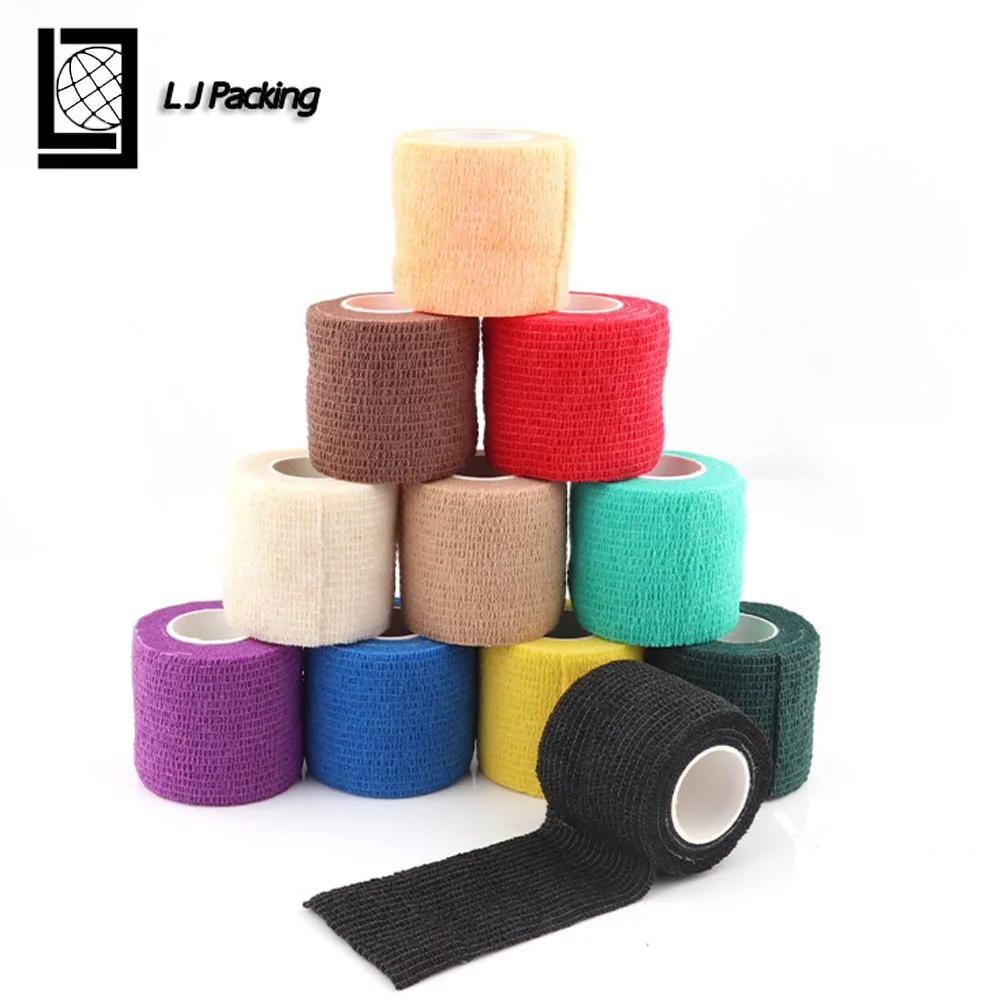 Disposable Cohesive Tattoo Grip Bandage Tape Black Self Adhesive Wrap Tattoo Handle Bandage