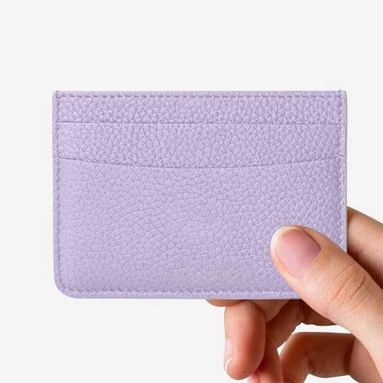 Super Thinner Leather Wallet Pebbled Leather Wallet Minimalist Card Holder Custom Slim Id Card Holder