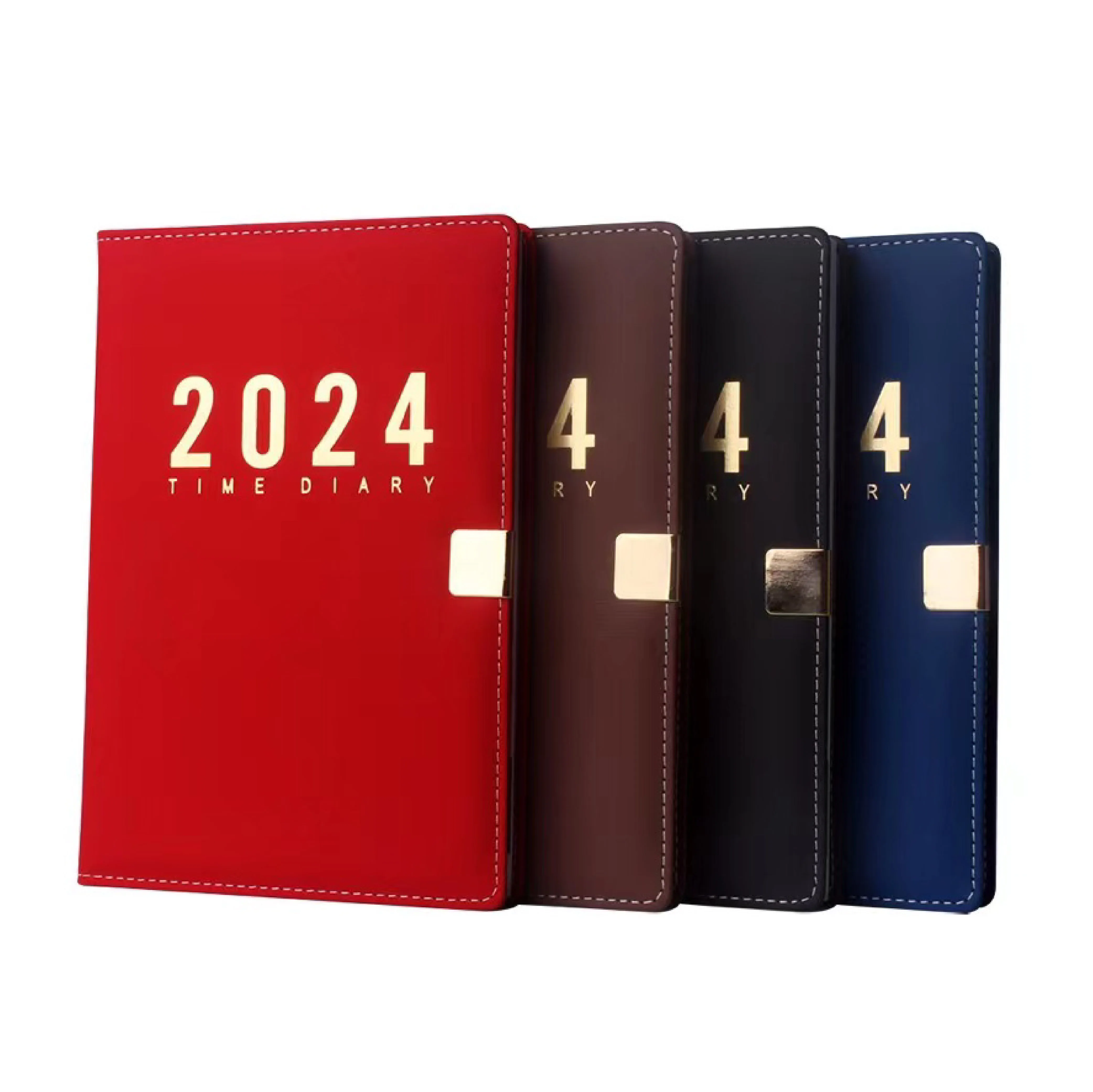 2024 daily a5 agenda planner notebook gold stamping custom print logo journal weekly monthly planner office school diary