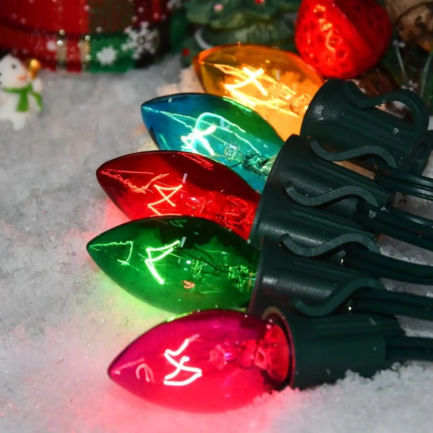 Tungsten wire Wholesale  Replacement C7 Christmas Light Bulbs E12 Sockets  Kids Room Wedding Party Decor for Outdoor String