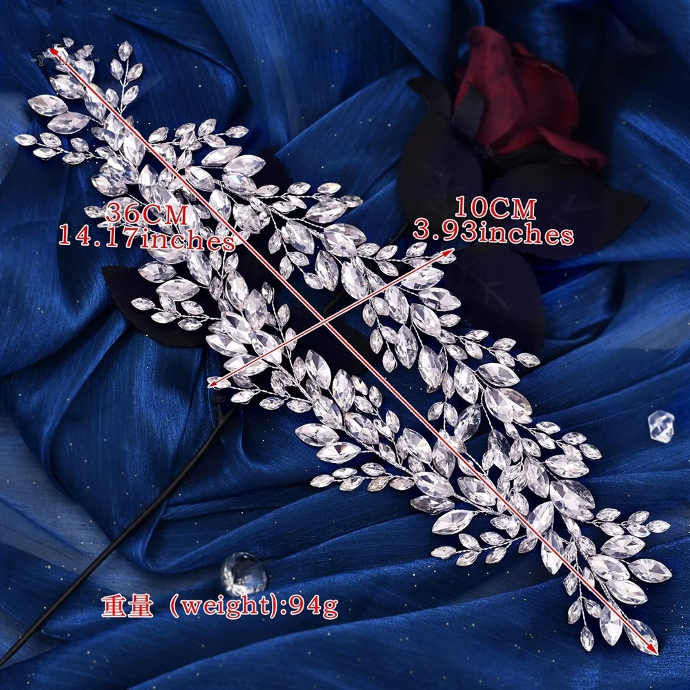 Fashion Hair Jewelry Double Strand Rhinestone Bride Hair Accessories Rhinestone Wedding Headpiece Bridal Headband