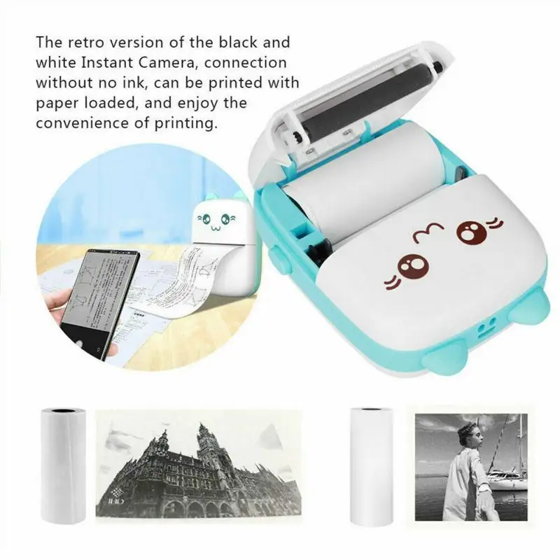 Mini Portable Micro USB Mobile Phone Paper Photos Label Printing Machine Wrong Printer High Resolution