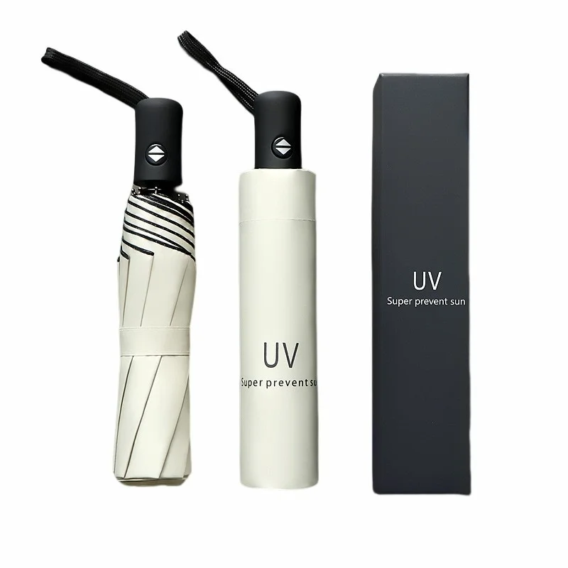 Semi Wholesale Supplier Print Fully Three Folding Mini Automatic Opening Close Umbrella Automatic Umbrella With gift box