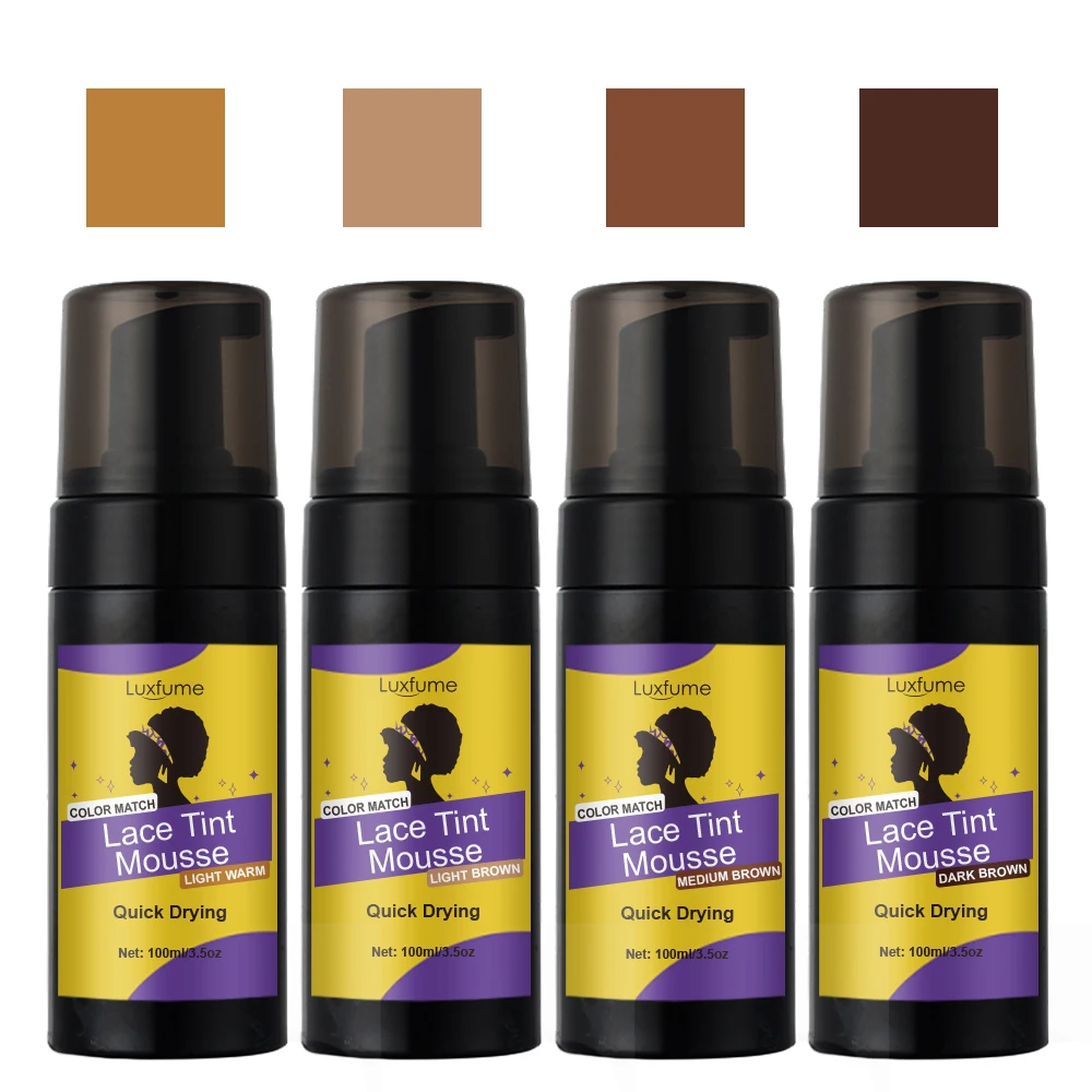 Luxfume Wholesale Hair Styling Foam Mousse 4 Color Lace Tint Mousse Hair Extension Tools
