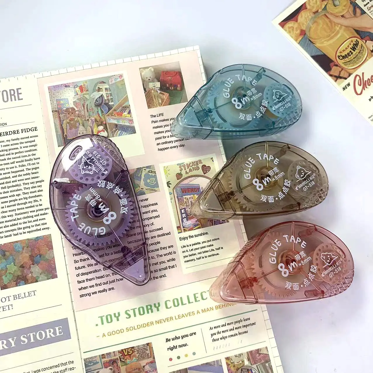 Постоянная двухсторонняя Резиновая лента роликовая клейкая Корректирующая лента клейкая лента для детей студентов школы офиса канцелярские принадлежности