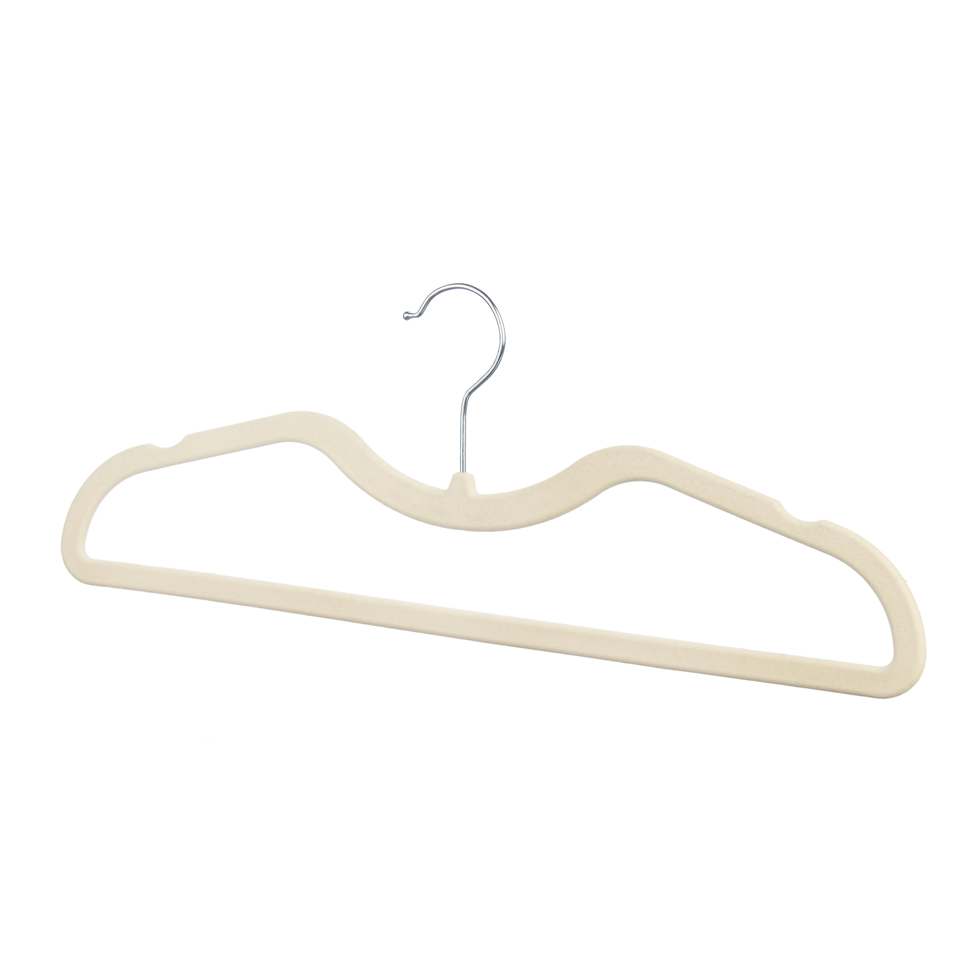 Factory Luxury Grey & Black Velvet Flocked Clothes Hangers with Custom Logo Premium Velvet Fabric Hangers