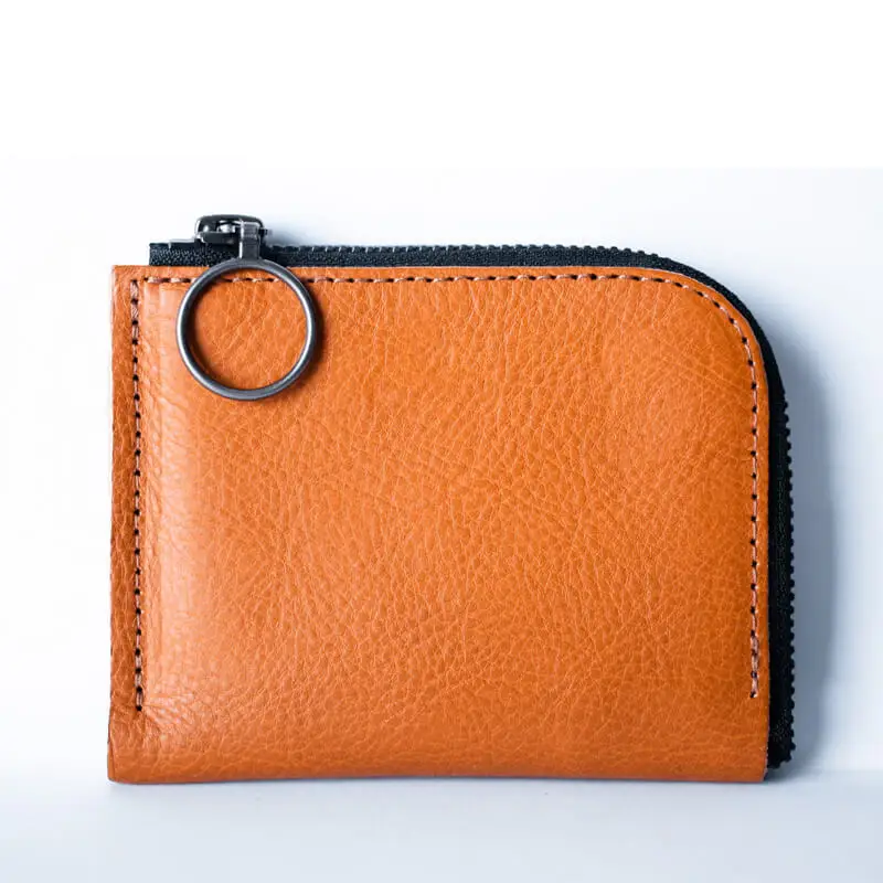 Modern Minimalist Mens Half Zip Wallet Premium Leather Personalised Engraved short card cash money genuine leather rfid wallet