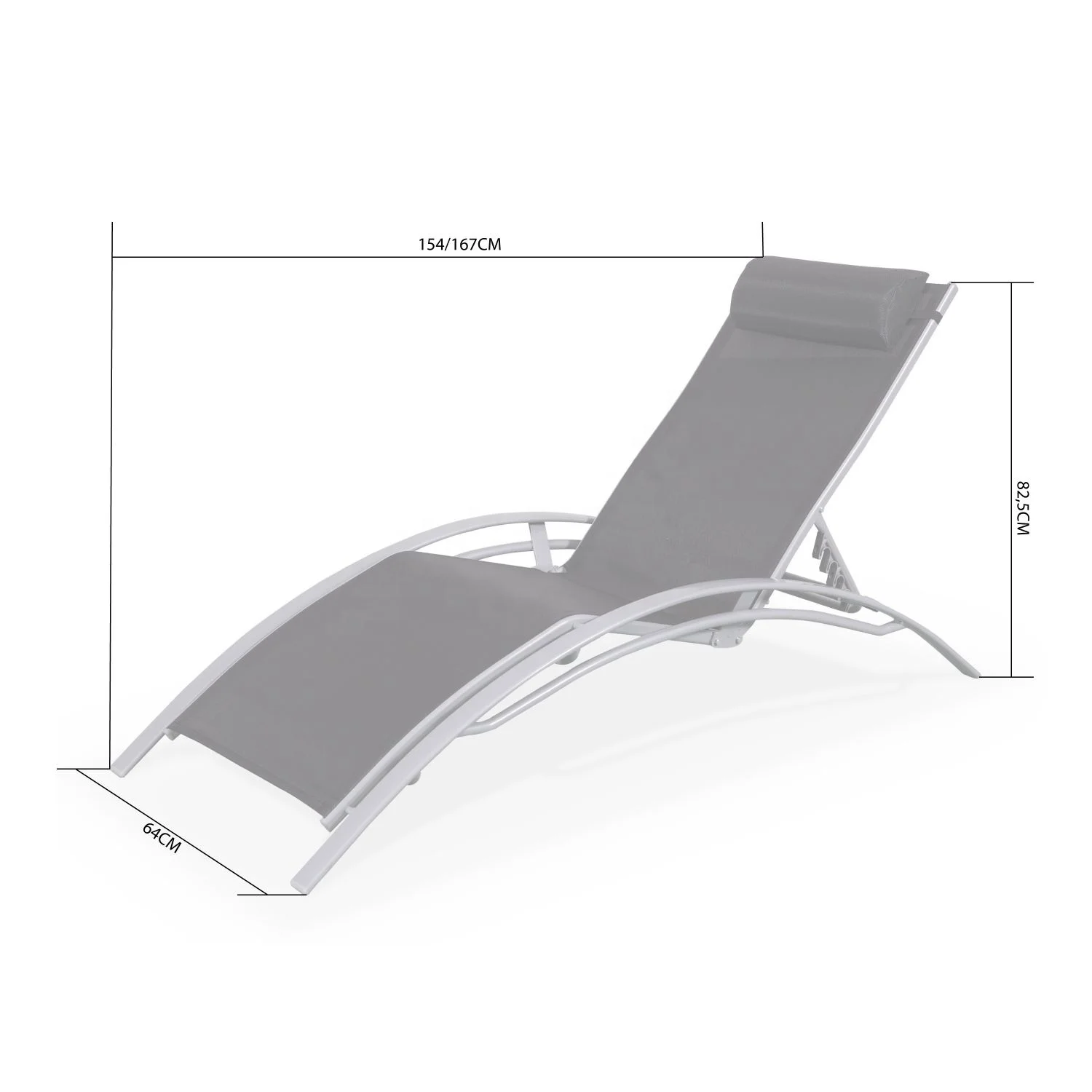 Outdoor High Quality Aluminium Sun lounger Aluminium Sling Sunbathing Folding Chair