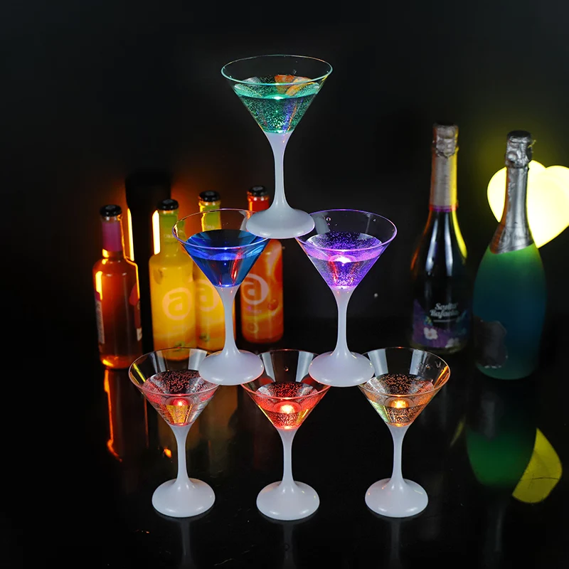 Reusable Dishwasher Safe Plastic Light Up Flashing Wine Led Drinking Glasses For Bar/Party/Night Club