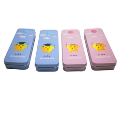 Wholesale Rectangular Metal Black Colored Boys or Girls Pencil Tin Box For Electric toothbrush