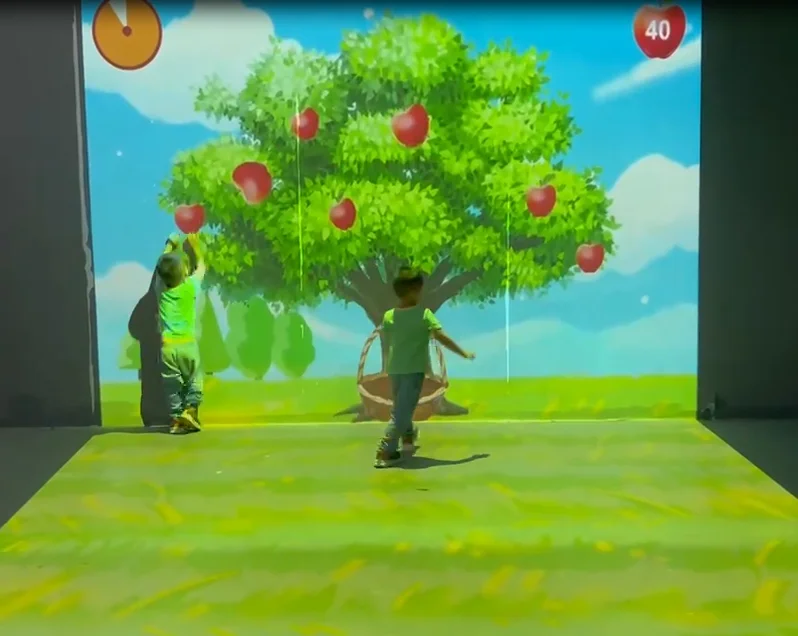 Customized Funny AR Projector Interactive Games Table Floor Wall Interactive Football Fruit Game