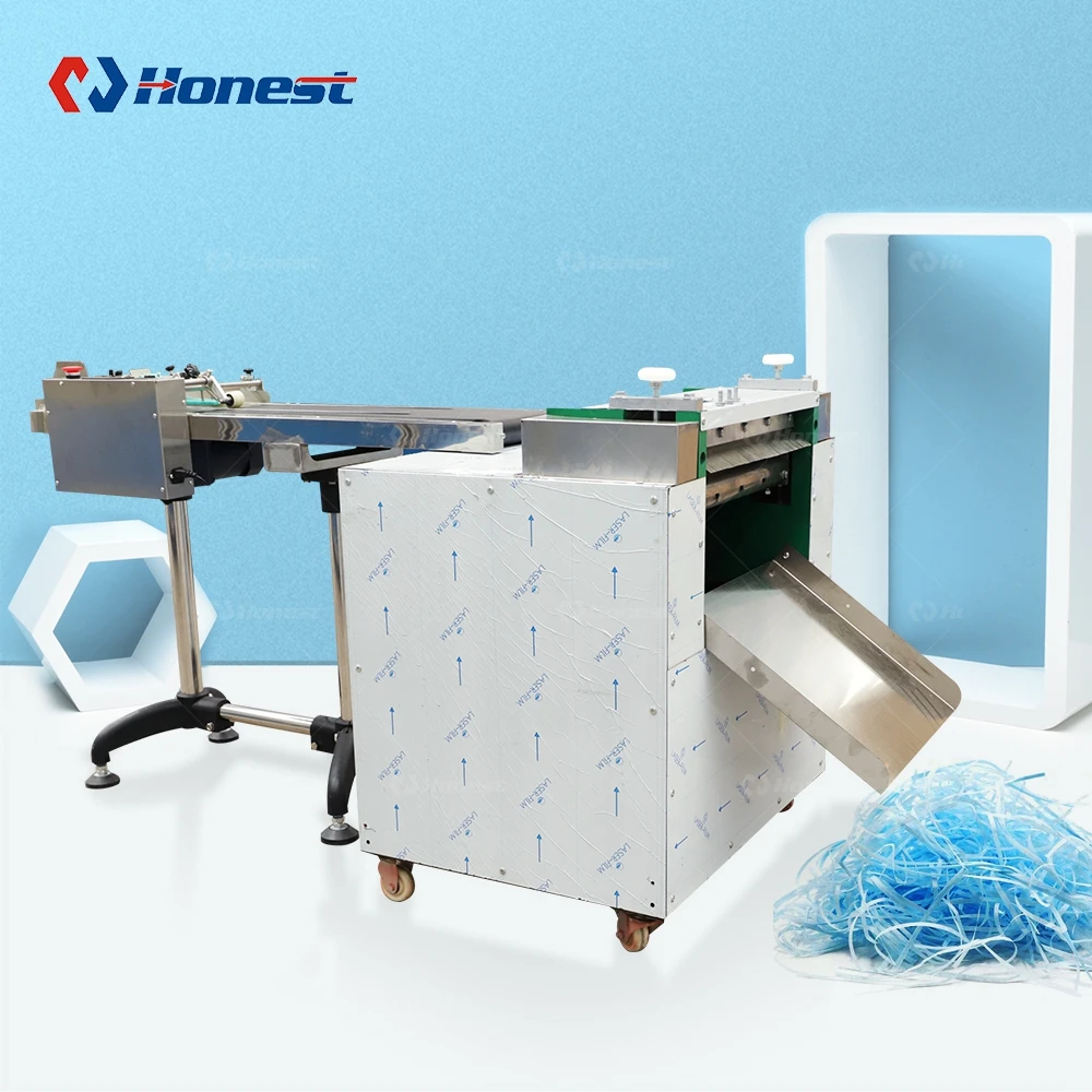 Crinkle Straight Paper Strips Cutting Shredder Machine