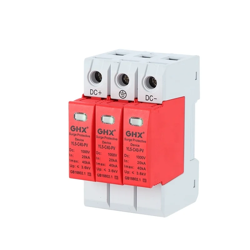 Surge Arrestor Solar PV DC SPD 3P Surge Protection Devices 1000V DC Surge Protector Device 1000V