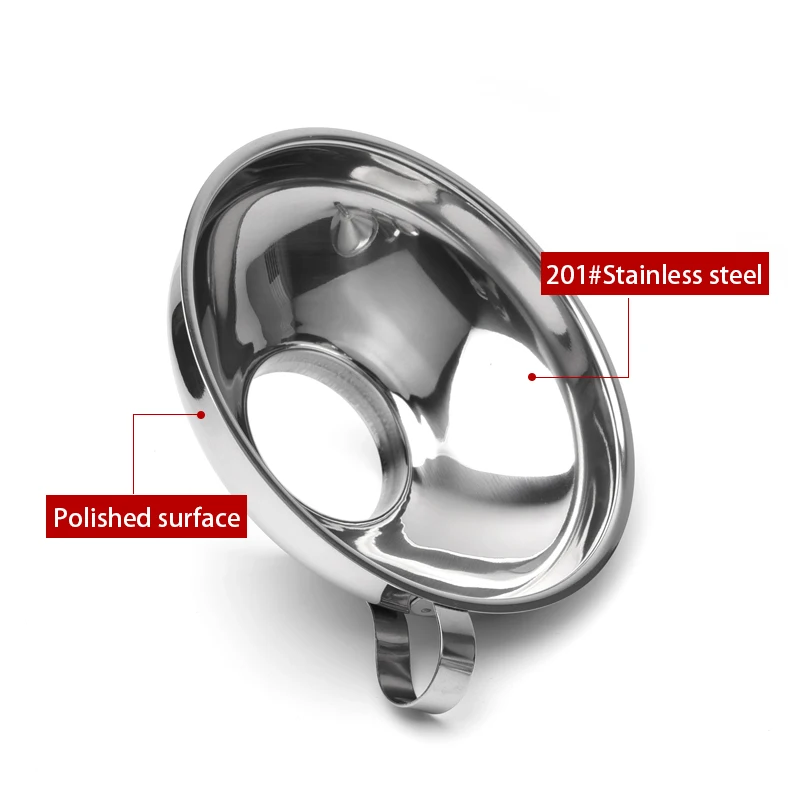 Kitchen Gadgets 4 Inch Stainless Steel Funnel Filter Large Diameter  Jam Liquid Funnel