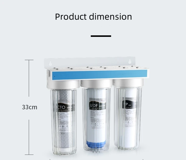 large flow 10inch pp cto udf filter remove sediment wall mounted water filter purifier pre filter water machine for whole house