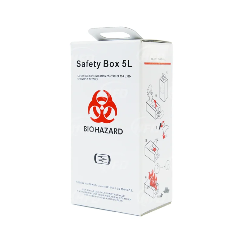 2023 New Design Wholesale 5L/7L/10L/15L/20L ISO 13485 Needle Disposal Sharps Box safety box