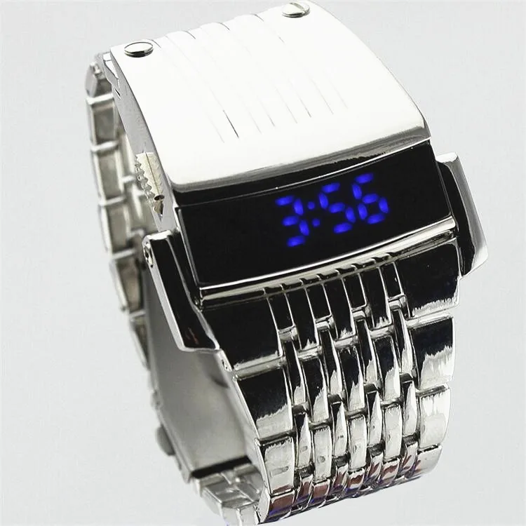 Men Sport LED Digital Watches Wholesale Water Resistant Creative Design Luminous Electronic Male Watch