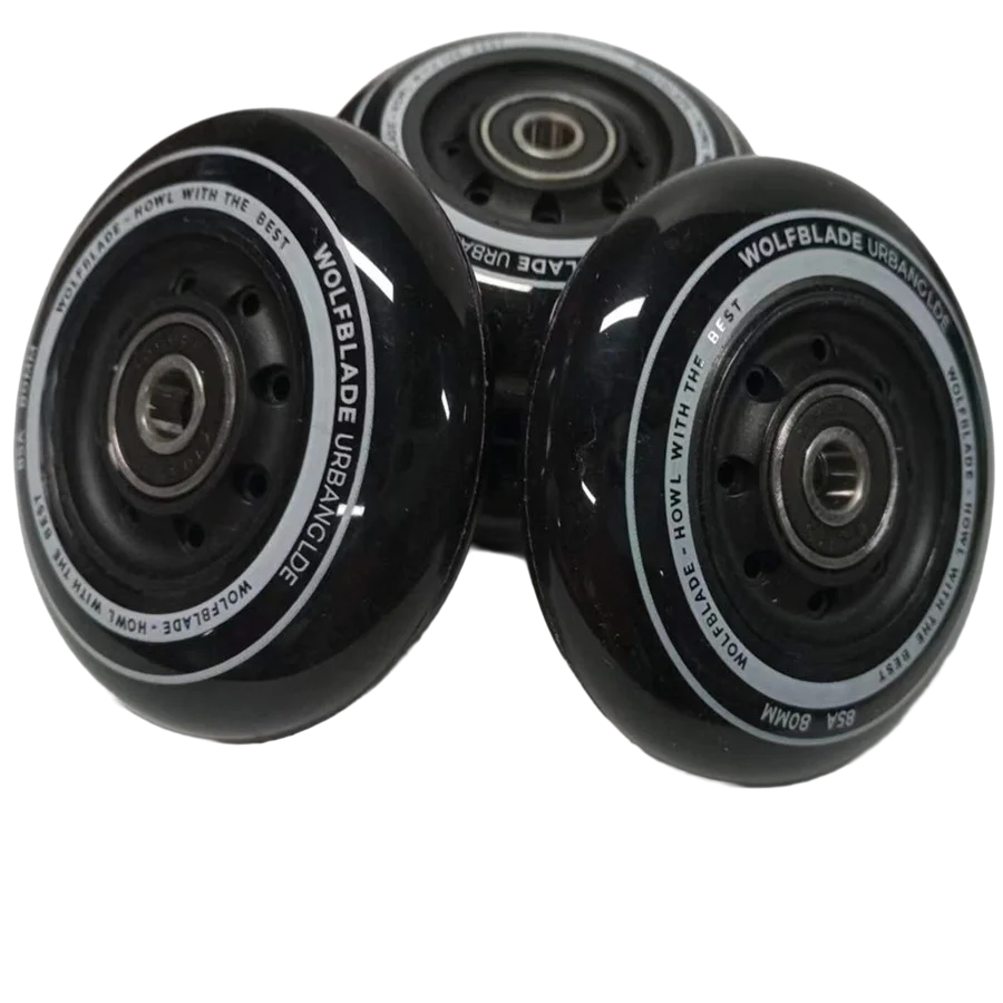 YSMLE hot sale 80MM 85A Slalom Freestyle Wheels Wear resist  Black PU Wheels Indoor Outdoor inline sakte wheels