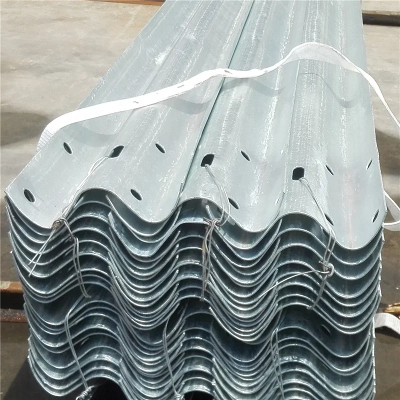corrugated steel beam guardrail for road safety