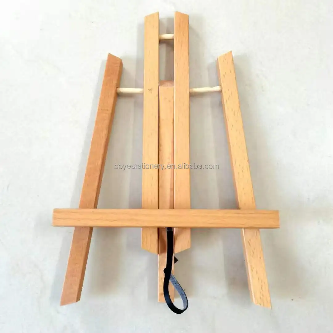 Adjustable wholesale kids small wooden art easel stand wood H-frame mini desktop tabletop easel for table art display