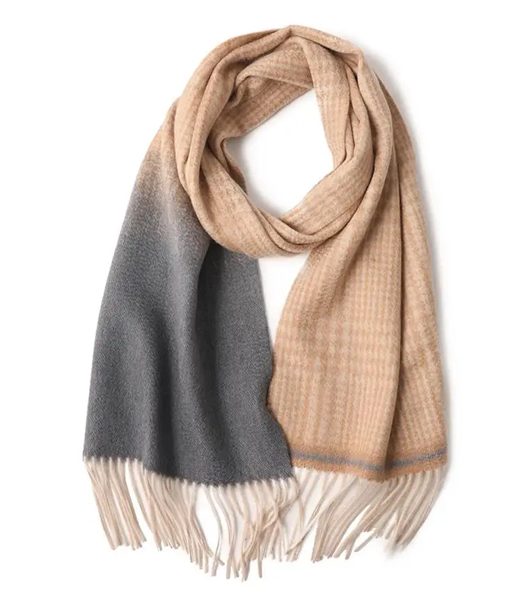 HEFT BOOOGE 2021 New Design Warm Winter Jacquard Deisgn Ladies Shawl 100% Wool Cashmere Scarves