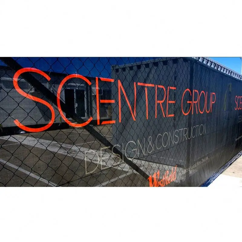 Barricade barrier cover customized printing crowd control banner polyester mesh PVC vinyl Fence Barrier Cover