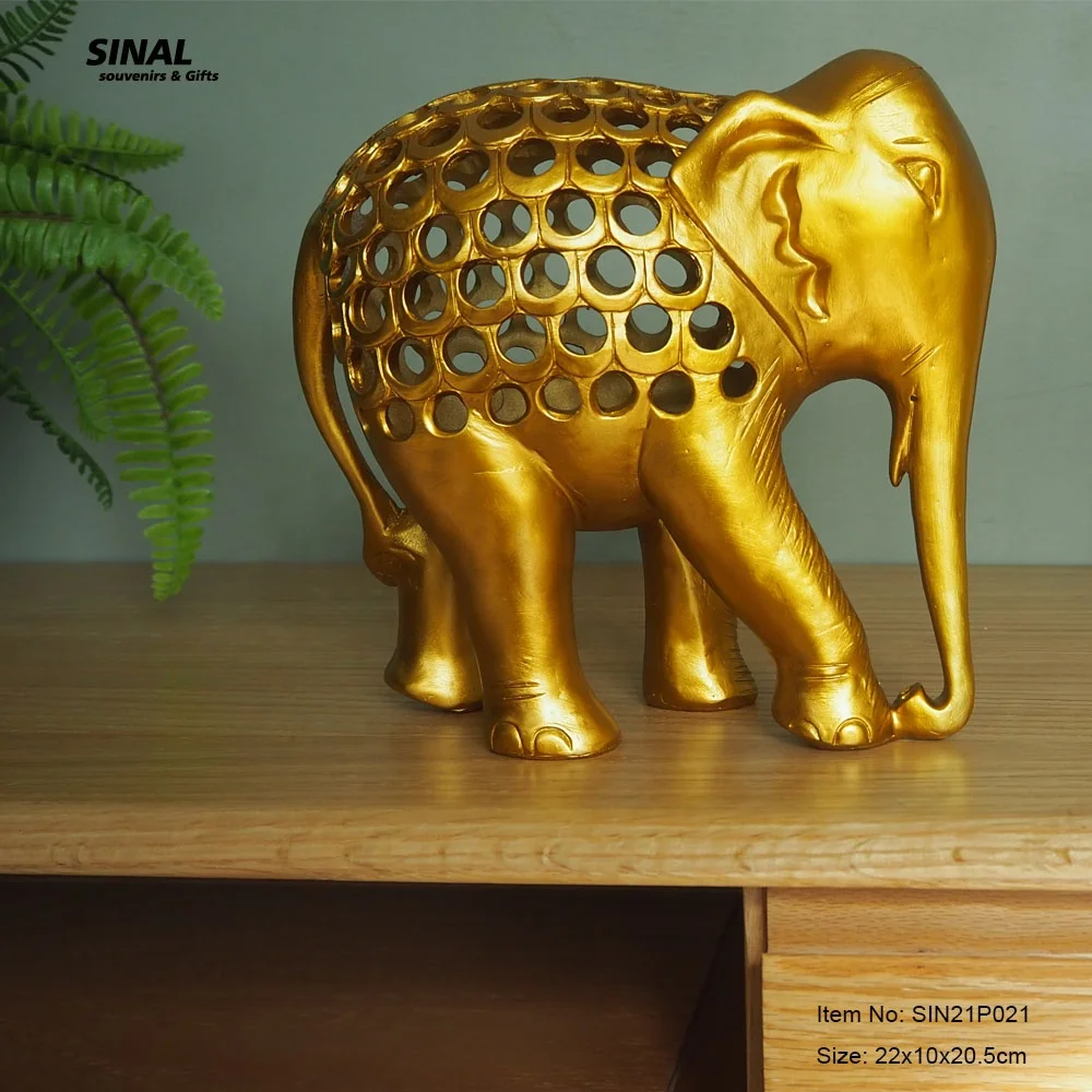 High Quality Resin Elephant Sculpture Creative Deco Hollow Out Ornaments Home Decoration Crafts Gift Elephant animal statue