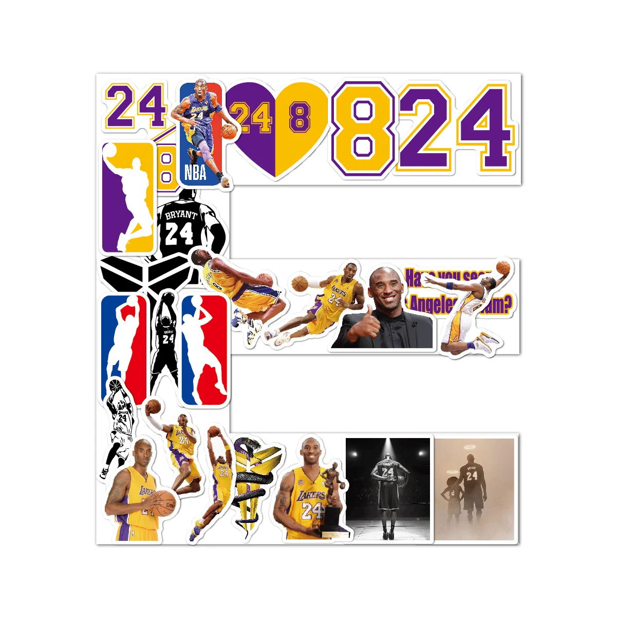 24 шт. наклейки NBA баскетбольные лакеры № Черная Мамба Кобе Брайант водонепроницаемые в
