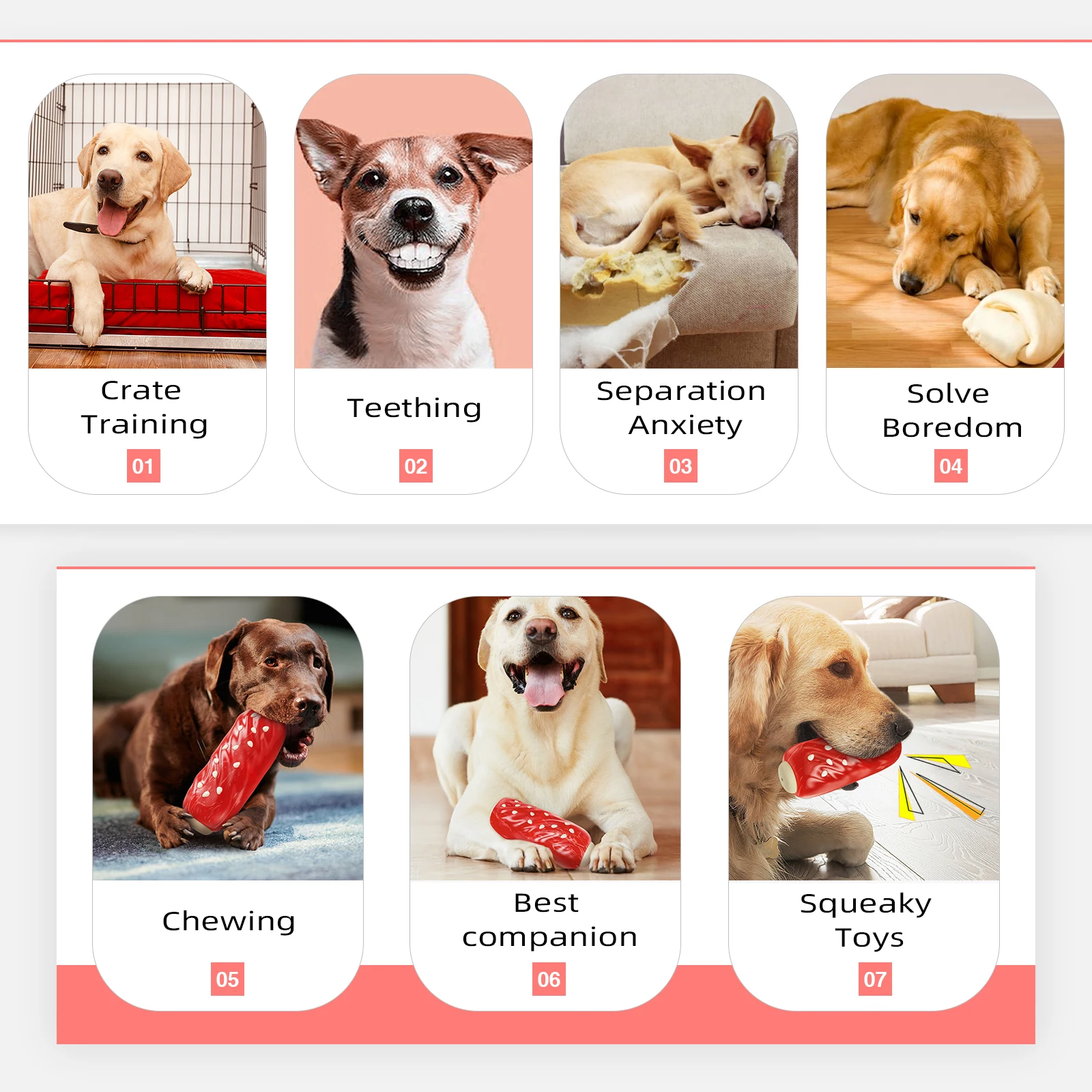 Factory Wholesale New Design Pet Teething Sound Relief Toys Gnawing Interactive Toys Bones Dog Toys