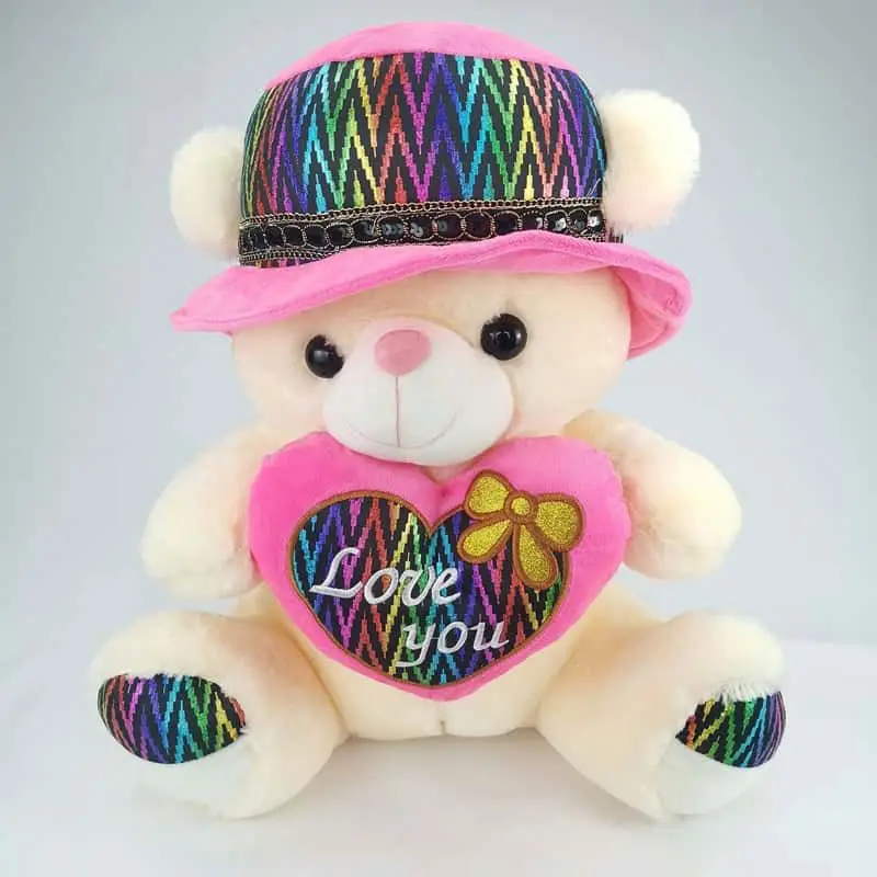White Pink Teddy Bear with Love Heart Unisex Stuffed Animals Soft Toys Birthday Valentines Gifts Plush Teddy Bear