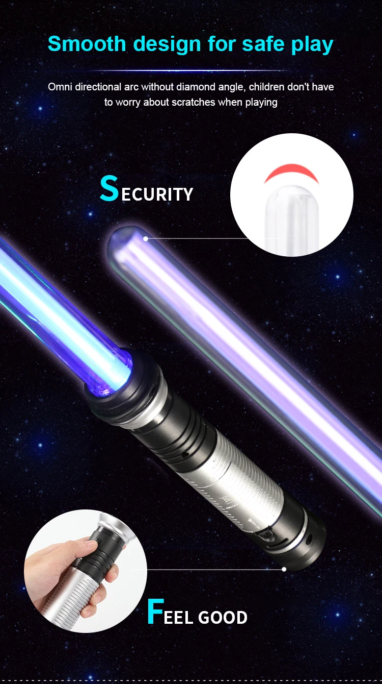 Hot Sale Kid Birthday Gifts Cosplay Extendable Double-bladed Light Up Toys Colorful Led Flashing Star Lightsaber With Sound