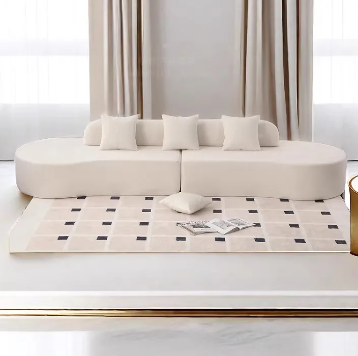 Modern sofa living room velvet fabric curved sofa three vacuum compression sofa home